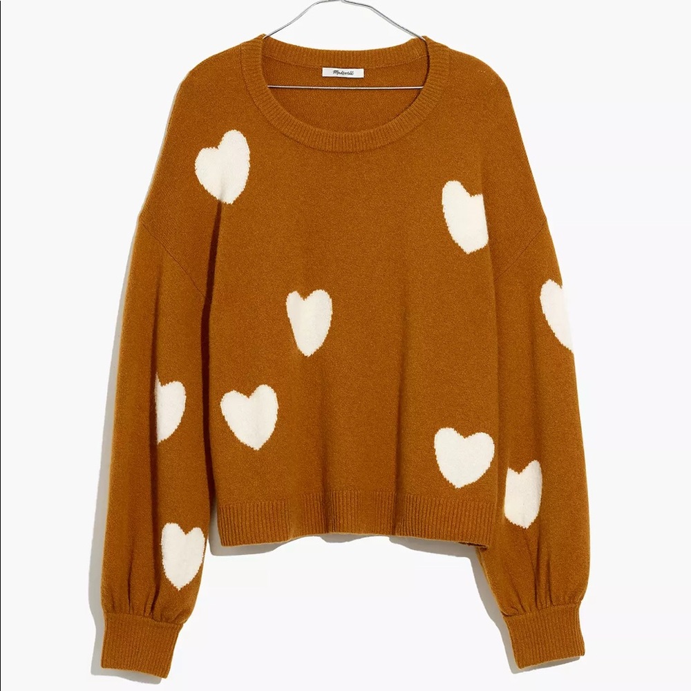 Madewell Heart Dot Balloon Sleeve Sweater